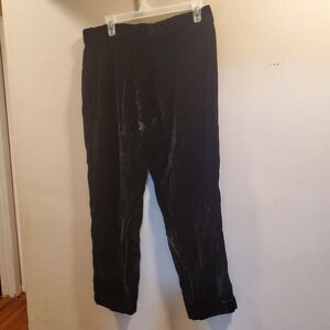 J Crew Classy Luxe Black Velvet Easy Pull-On Pants size 12 tall